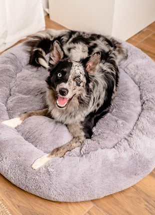 MIMIKO Pets Legowisko Shaggy okrągłe XXL 100cm szare