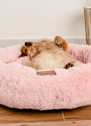 MIMIKO Pets Legowisko Shaggy okrągłe XL 75cm różowe