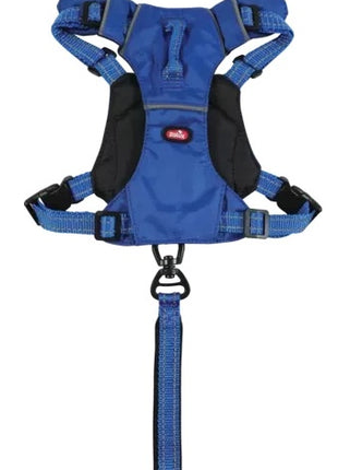 Zolux Szelki ze smyczą automatyczną Easyride M niebieskie