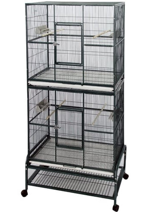 STRONG Vogelkooi Kyra, 2 verdiepingen, zilvergrijs