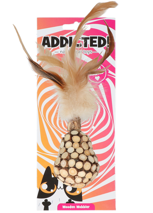 Addicted! Wooden Wobbler with Feathers