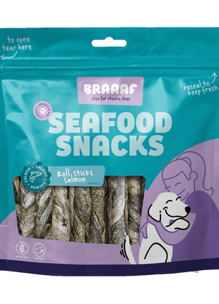 Braaaf Seafood Zalm Roll Sticks - 12 cm