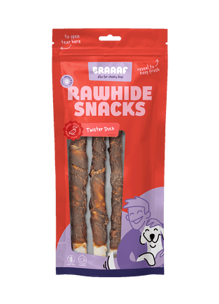 Braaaf Rawhide Twister Eend - 25 cm