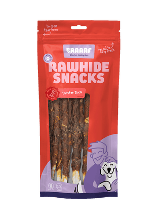 Braaaf Rawhide Twister Eend - 25 cm