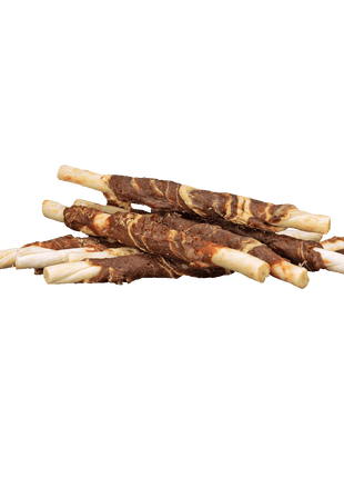 Braaaf Rawhide Roll Sticks Rund & Vis - 8 st.
