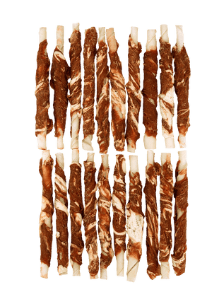 Braaaf Rawhide Roll Sticks Rund & Vis - 25 st.