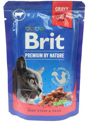 Brit Premium Cat Adult Wołowina + Groszek saszetka 100g
