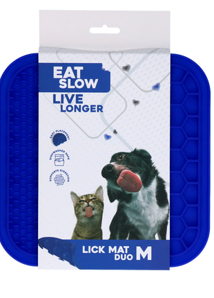 Eat Slow Live Longer Lick Mat Duo M Blauw