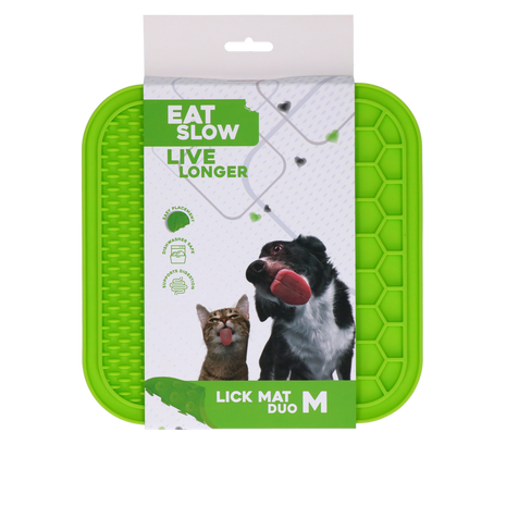 Eat Slow Live Longer Lick Mat Duo M Groen