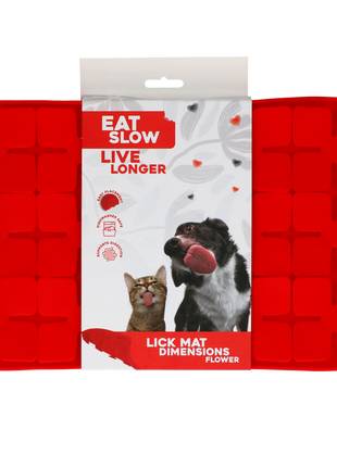 Eat Slow Live Longer Lick Mat Dimensions Flower Rood