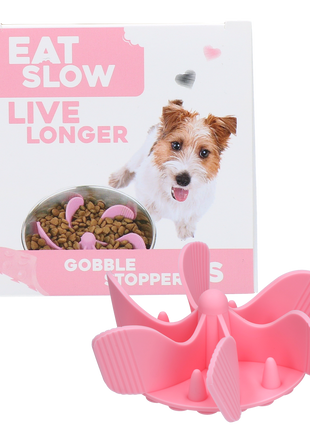 Eat Slow Live Longer Gobble Stopper Roze