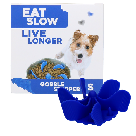 Eat Slow Live Longer Gobble Stopper Blauw