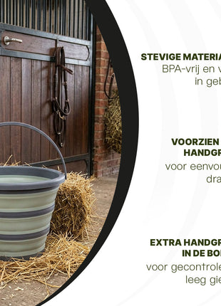 Excellent Horse Vouwbare Emmer Groen/grijs