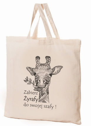 Torba bawełniana 38x42x10cm Zwierzaki - żyrafa