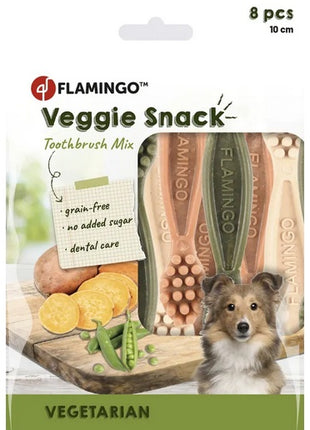 Flamingo Veggie gryzak szczoteczka 10cm/8szt