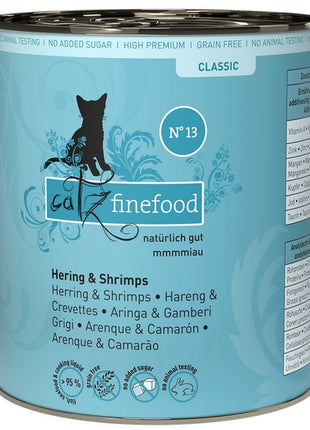 Catz Finefood Classic N.13 Śledź i Krewetki puszka 800g