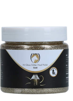 Excellent Horse Hi Gloss Glitter Hoof Polish Gold 150 ml