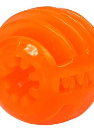 Dingo Zabawka dla psa - Smakowita piłka z rowkami 7,5cm pomarańczowa