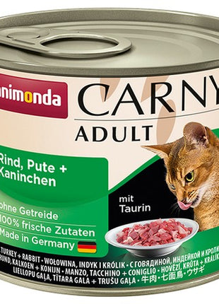 Animonda Carny Adult Wołowina, Indyk + Królik puszka 200g