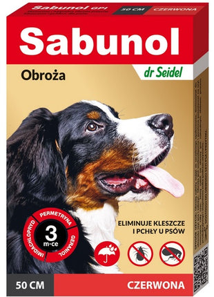 Sabunol GPI Obroża przeciw pchłom dla psa czerwona 50cm