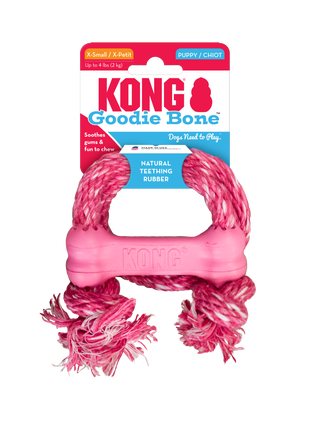 KONG Puppy Goodie Bone w/Rope /Pink