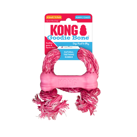 KONG Puppy Goodie Bone w/Rope /Pink
