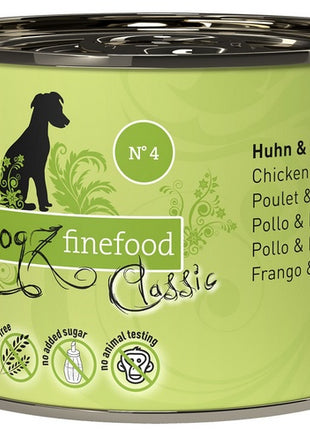 Dogz Finefood Classic N.04 Kurczak i bażant puszka 200g