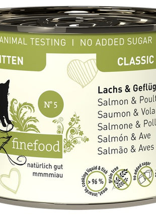 Catz Finefood Classic Kitten N.05 Łosoś i drób puszka 200g