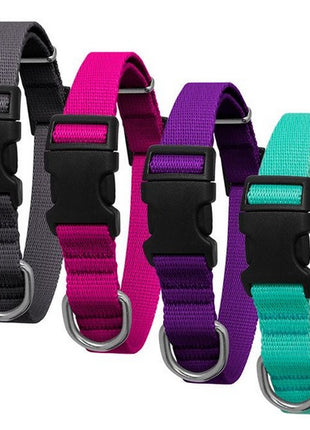 CHABA Obroża taśma regulowana gładka 16mm/42cm fuksja