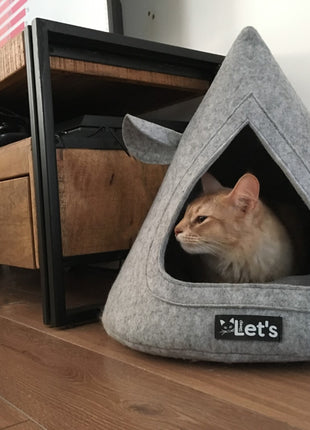 Let's sleep Pet Cave TeePee Grijs