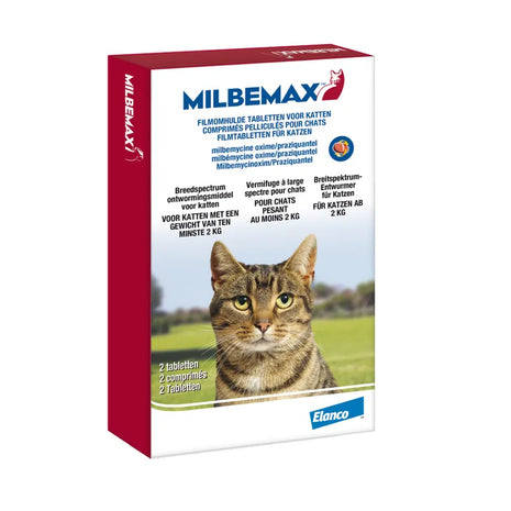 Milbemax Cat Deworming Tablets 2-8kg 2 Tablets
