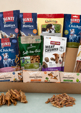 Monatliches snackpaket für hunde - 13 abwechslungsreiche snacks