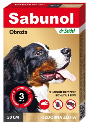 Sabunol GPI Obroża przeciw pchłom dla psa ozdobna złota 50cm