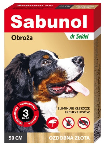 Sabunol GPI Obroża przeciw pchłom dla psa ozdobna złota 50cm