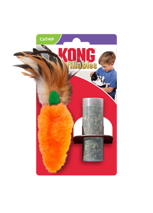 KONG Cat Refillable Catnip Feather Carrot