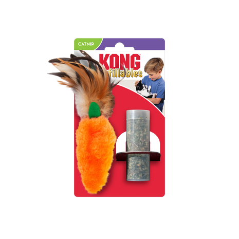 KONG Cat Refillable Catnip Feather Carrot