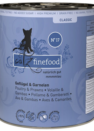 Catz Finefood Classic N.17 Drób i Krewetki puszka 800g