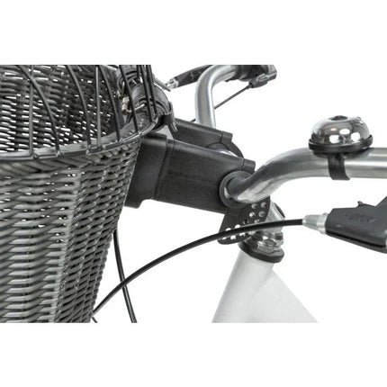 Trixie Stuur Fietsmand Met Draadkap Antraciet - Voor honden en katten tot 7kg