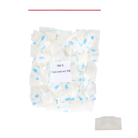 Plakvoet 3M transparant t.b.v. bevestigingsdraad 100 st