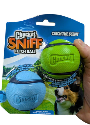 Chuckit Sniff Fetch Ball Combo – Peanut Butter &amp; Bacon Scented Fetch Balls – 6cm (2 pcs)
