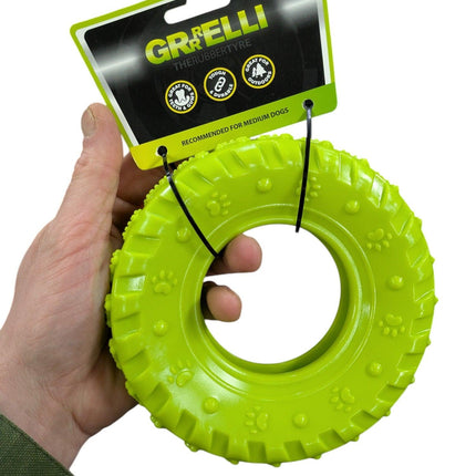 Happy Pet Grrrelli Tyre Groen - Leuke autoband hondenspeelgoed