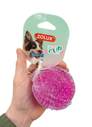 Zolux Pop TPR Spiky Ball Pink – Fetch Ball with Gum Massage – 8 cm