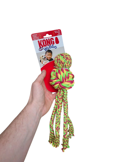 Kong Wubba Weaves Rope - For fetching, chewing and tug-of-war