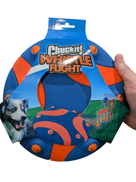 Chuckit Whistle Frisbee - Large frisbee with fun sound - For medium &amp; large dogs