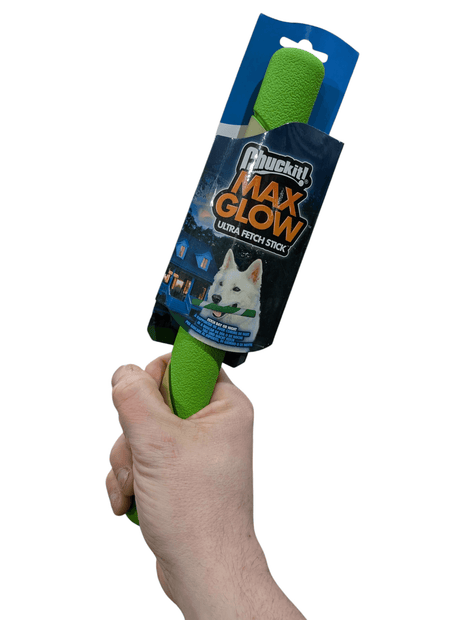Chuckit Max Glow Ultra Fetchstick Green - Glows in the dark