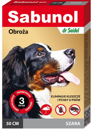 Sabunol GPI Obroża przeciw pchłom dla psa szara 50cm