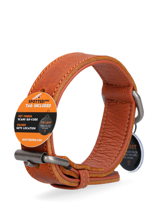 Spotted! Pro Leren Halsband - Cognac