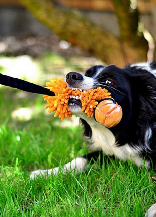 Dingo Zabawka dla psa - Szarpak Mop Bungee z piłką pomarańczowy