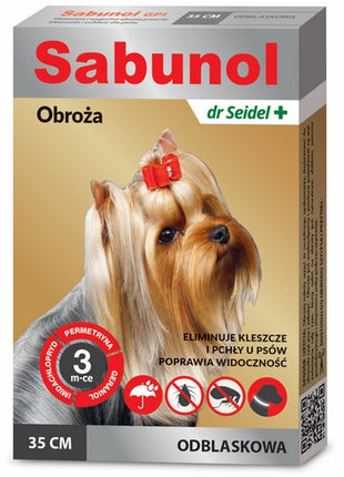 Sabunol GPI Obroża przeciw pchłom dla yorka odblaskowa 35cm