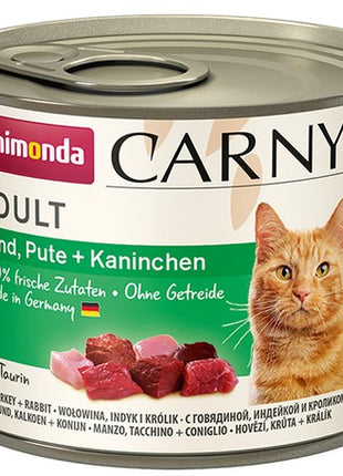 Animonda Carny Adult Wołowina, Indyk + Królik puszka 200g